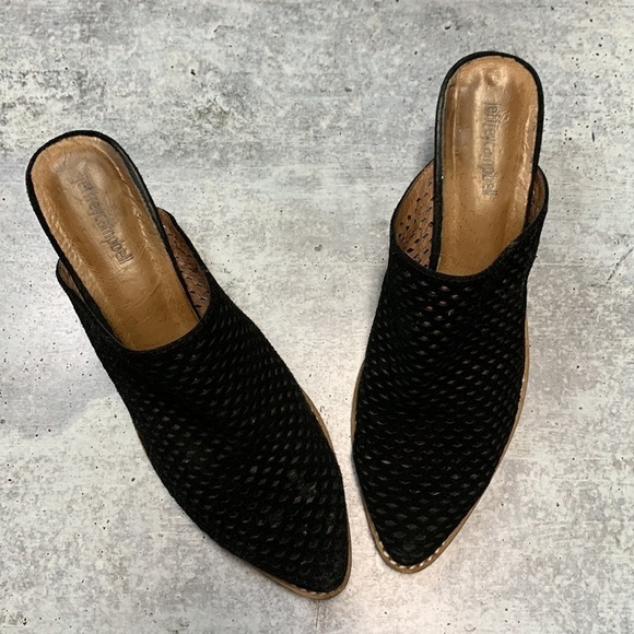 Jeffrey Campbell Perforated Suede Leather Heeled Western Mules 9 - Picture 4 of 12